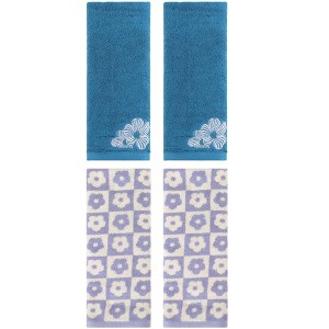 REGALWOVEN 4 Pcs Cotton Soft Absorbent Decorative Bathroom Hand Towel - 1 of 4