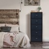 Sorbus Narrow 5 Drawers Nightstand with Steel Frame, Wood Top, Easy Pull Fabric Bins for Home, Bedroom, Office & Dorm - 2 of 4