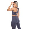 Women's Racer Back Sports Bra Black - White Mark - 3 of 4