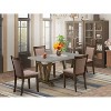 HomeStock 5-Piece Distressed Jacobean Finish Solid Wood Top Dining table with 4-Chairs - 2 of 4