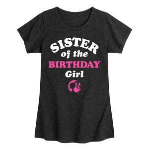 Girls' - Barbie - Sister Of The Birthday Girl Fitted Short Sleeve Graphic T-Shirt - 1 of 4