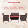 Garvee 4 Pieces Outdoor Patio Furniture Set - Rattan Table & Chairs with Soft Cushions  for Garden, Backyard, Porch - 3 of 4