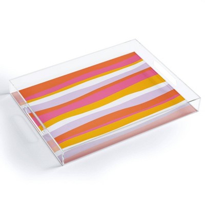 17" x 14" Acrylic Sunshine Canteen Cali Beach Stripes Tray - society6