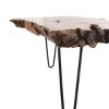 Olivia & May Teak Wood Handmade Live Edge Coffee Table with Black Metal Hairpin Legs Brown: Nautical Coastal No Assembly - 2 of 4