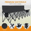 Docred Portable Bench 4/6/9 Seat Soccer Benches for Team, Folding Soccer Bench Chair Sideline Benches Camping Chairs with Carry Bag - 4 of 4