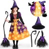 Joyfy Girls' Halloween Light Up Witch Costume with Tutu & Accessories | LED Light-Up Pink Dress, Hat, Broom for Halloween Dress-Up - 4 of 4