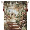 Manual Woodworkers and Weavers "Summer Pergola" Grande Wall Hanging, 35 x 47 Inches, Woven Cotton Tapestry Featuring Floral Garden Scene - 2 of 3