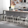 Tangkula 24" Bar Stool Set of 4 w/ Padded Seat Cushions Rubber Wood Legs Upholstered - 2 of 4