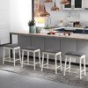 Tangkula 24" Bar Stool Set of 4 w/ Padded Seat Cushions Rubber Wood Legs Upholstered - image 2 of 4