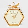 14K Gold Dipped Cubic Zirconia Rondelle Initial Necklace - A New Day™ Gold - 3 of 4