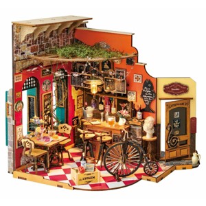 ROBOTIME 3D Puzzles Miniature House DIY Craft Kit, Wooden Puzzle Bar Restaurant Dollhouse for Adults, Kids Gifts, Multicolored, 2.56"*9.33"*12.4" - 1 of 4