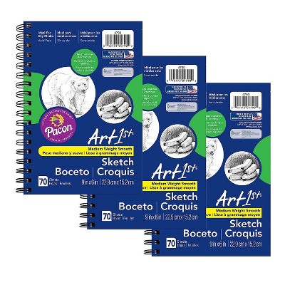UCreate 9" x 6" All-Purpose Sketch Diary Standard Weight 70 Sheets 3 Packs (PAC4790-3)