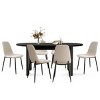 7-Pcs Modern Dining Set For 6,Black Oval Dining Table & Armless Dining Chair with Metal Leg Upholstered Kitchen Chair for Dining Room-Tanpinhause - 2 of 4