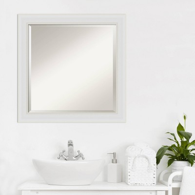 24" x 24" Soft White Satin Finish Rectangular Bathroom Vanity Mirror