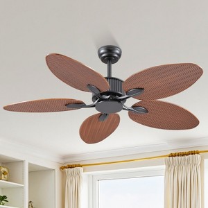 50 Inches Brown Ceiling Fan without Light Remote and APP Control for Farmhouse Ceiling Fan - 1 of 4