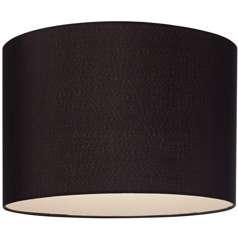 Springcrest Black Medium Hardback Drum Lamp Shade 16" Top x 16" Bottom x 11" High (Spider) Replacement with Harp and Finial, 4 of 9