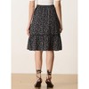 INSPIRE CHIC Women's Ruffle Hem Elastic Waist Flowy A-Line Swing Floral Midi Skirt - 4 of 4