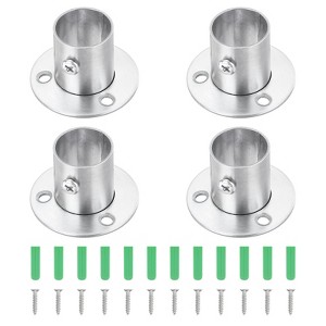 Unique Bargains Flange Closet End Supports Diameter Rod Bracket 4 Pcs - 1 of 4