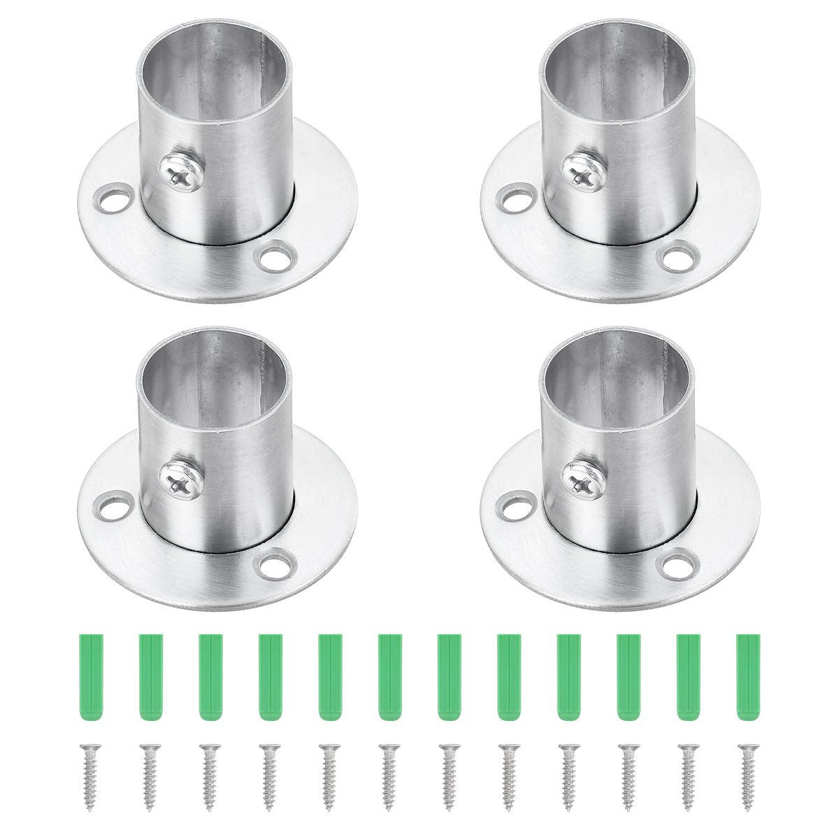 Unique Bargains Flange Closet End Supports Diameter Rod Bracket 4 Pcs - thumbnail 8