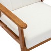 Runesay Beige Mid-Century Modern Accent Chair, with Solid Wood Armrest and Feet, for Living Room, Bedroom and Studio - 4 of 4