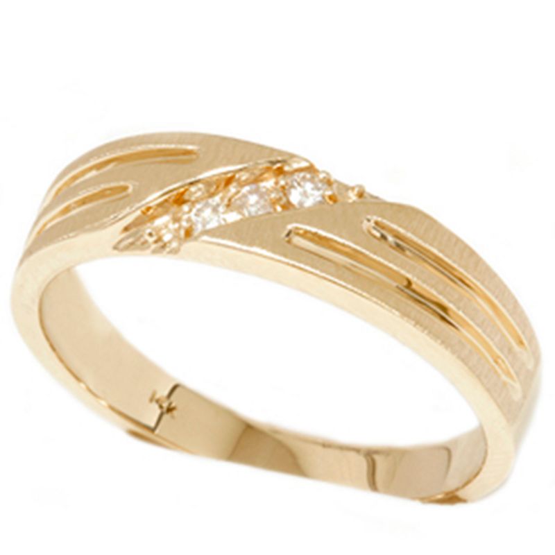 Pompeii3 Mens 14k Yellow Gold Diamond Wedding Anniversary Ring, 3 of 5