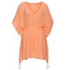 Women's Tassel Detail V-Neck Cover up Beach Dress - LASCANA - Papaya Solid 4/6 - 2 of 4
