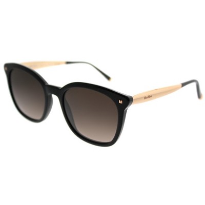 Max Mara  06K J6 Womens Square Sunglasses Black Gold Copper 52mm