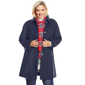Woman Within Plus Size Wool-Blend Classic A-Line Coat - 1 of 4