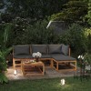vidaXL 5 Piece Patio Lounge Set in Solid Acacia Wood with Cushion & Coffee Table – Modular and Weather-Resistant Outdoor Furniture Set in Dark Gray - 2 of 4