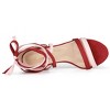 Allegra K Women's Faux Suede Open Toe Color Block Heel Lace Up Sandals - 4 of 4