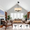 GTCLIGHTING Modern Drum 6-lights Chandelier,20" Pendant Light Fixture with Round Fabric Shade,Farmhouse Ceiling Light for Kitchen Living Room Bedroom - 3 of 4