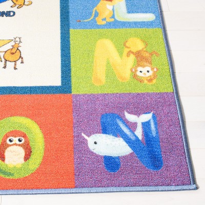 Kids Multicolor Educational Alphabet and Shapes Rug