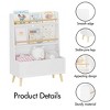 AENKYO Kids Bookshelf with Storage Bin - 3-Tier Bookcase & Toy Organizer with Natural Wood Legs, Children's Book Display Shelf - 3 of 4