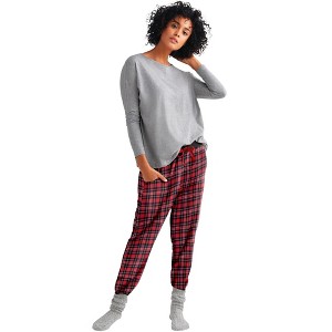 ellos Plaid Flannel Sleep Pants - 1 of 4