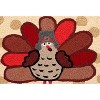 Jellybean Give Thanks Happily Washable Doormat – 20" x 30" Red Accent Mat, Indoor/Outdoor Use, Durable & Vibrant Seasonal Home Decor - 2 of 3