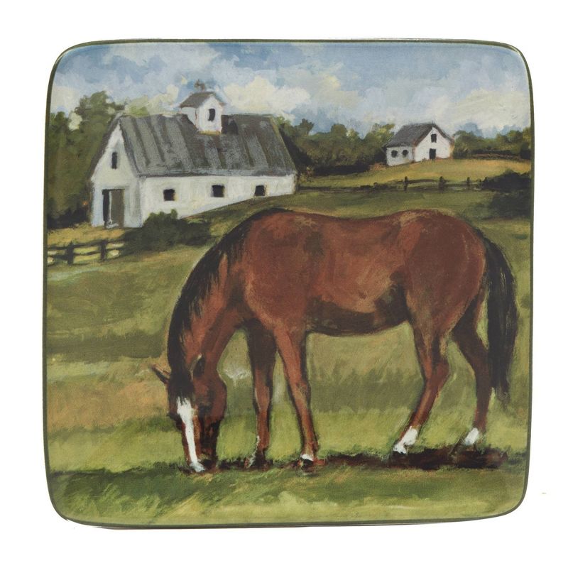 Set of 4 York Stables Assorted Canape/Dining Plates - Certified International, 5 of 8