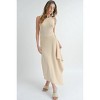 Slickblue Women's Maxi Dress With Slit, Sleeveless, Viscose Fabric, Black/Natural, Size S-L - 2 of 4