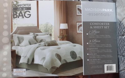 Jasmine 7 Piece Comforter Set- Gray (King)