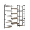 Alilang 69.30 Inch Industrial 3-Piece Bookshelf Set with Open Shelving and Metal Frame - Grey - 3 of 4