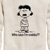 Boys' - Peanuts - Who Says Im Crabby Lucy Graphic Long Sleeve Fleece Sweatshirt - 2 of 4