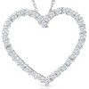 Pompeii3 10K White Gold 1/2ct Lab Created Diamond Heart Pendant 18" Necklace - 2 of 4