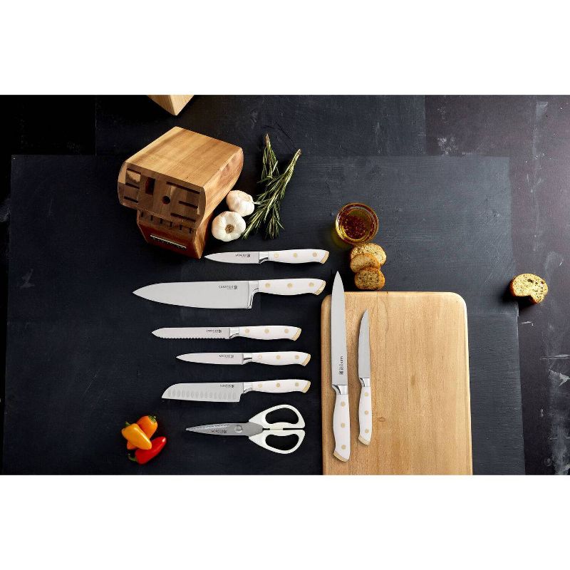 Sabatier 15pc Block Knife Set White with Gold, 3 of 7
