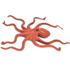 Octopus, Reddish Brown, Octopus, Octopuses, Rubber, Octopodes, Realistic Hand Painted, Figure, Figurine, Replica, Gift,  5 1/2 Inches  CWG88 B238 - 1 of 4