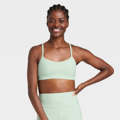 Women's Everyday Soft Light Support Strappy Sports Bra - All In Motion™  Fern Green Xl : Target