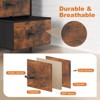 Syemin Storage Cabinet Set of Two, Two Drawer Dresser Chest of Drawers with Metal Frame and Wooden Top, Brown, 18"*11.8"*20" - 3 of 4