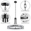 Maxax 24" Dimmable 8-Light Black/Chrome Crystal Chandelier - 4 of 4