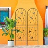 MAYEERTY 4 Pack Metal Garden Trellis 71 x 19.7 Inch Rustproof Climbing Plants Support Dragonfly Deco Black Outdoor Flower - 3 of 4