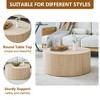 Sevobal Coffee Tables Wood Cylinder Coffee Table with Storage and Natural Wood Finish for Living Room, Beige, 27.5"*27.5"*12" - 4 of 4