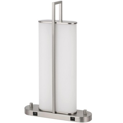 Cal Lighting Zamora dual LED metal night stand / table lamp with dimmer switch and 2 USB charging ports