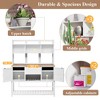 50”W Garden Potting Bench Table, Outdoor Patio Workstation with Hutch, Drawer and Adjustable Shelves, Fir Wood Frame, Brown/White/Natural-ModernLuxe - 2 of 4
